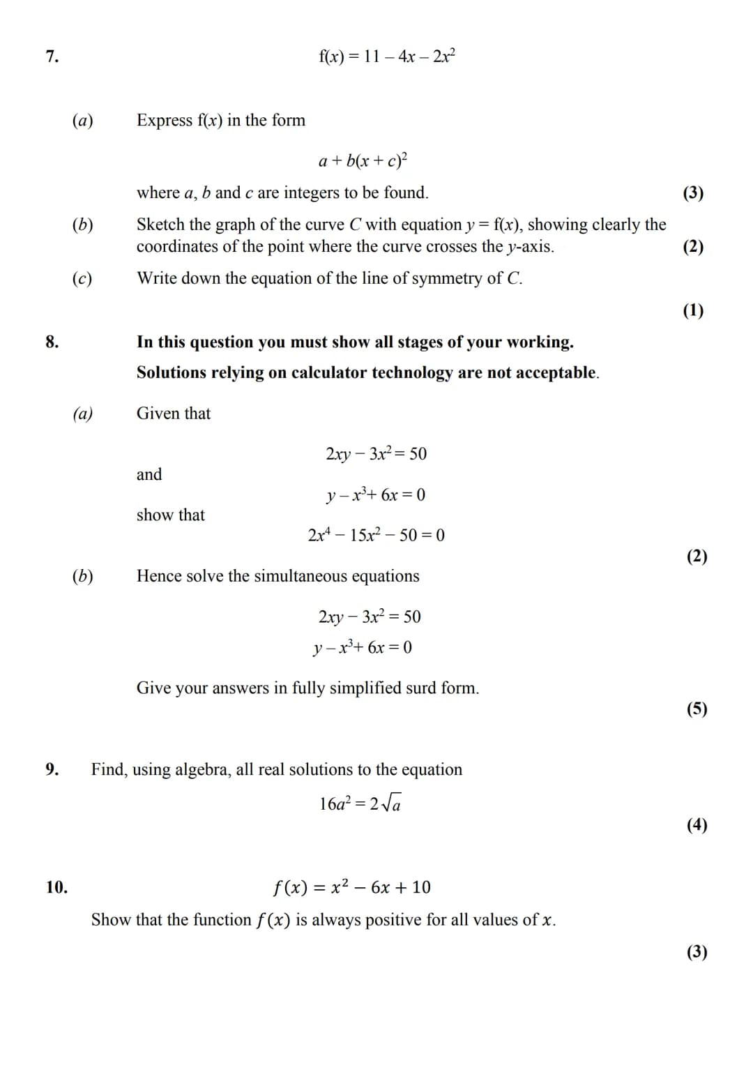 Test A: Quadratics, Modelling and Simultaneous Equations
Name:
Score: /56
Strengths:
- Completing the square
- Discriminant
- Disguised Qua