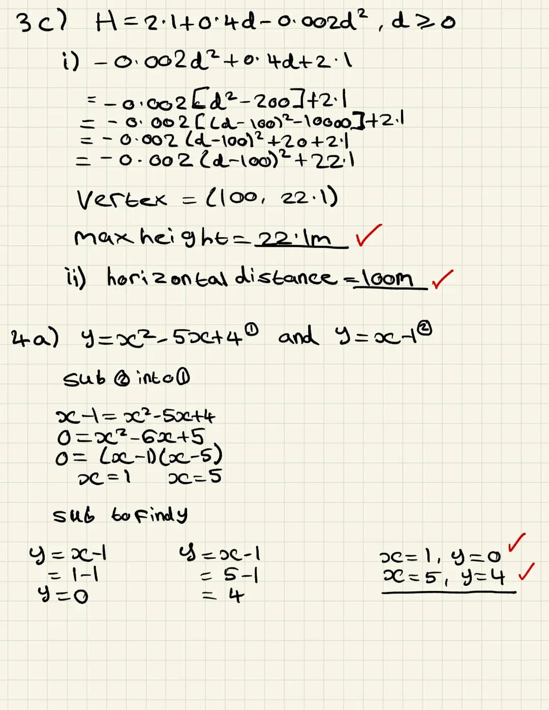 Test A: Quadratics, Modelling and Simultaneous Equations
Name:
Score: /56
Strengths:
- Completing the square
- Discriminant
- Disguised Qua