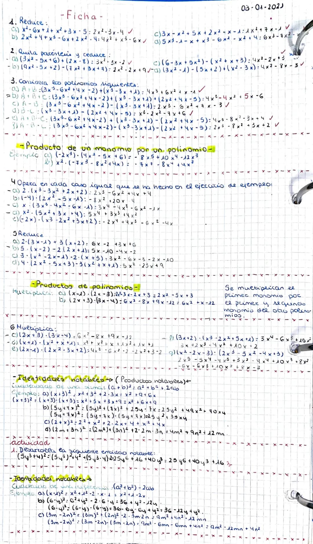 # Algebra tema 5
Honomico:
27-01-21
Un maromio es una expresión algebraica en la que las firicas operaciones que afectan a
las letras son