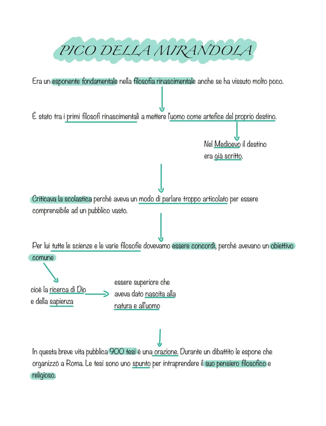 # PICO DELLA MIRANDOLA
Era un esponente fondamentale nella filosofia rinascimentale anche se ha vissuto molto poco.
↓
É stato tra i primi