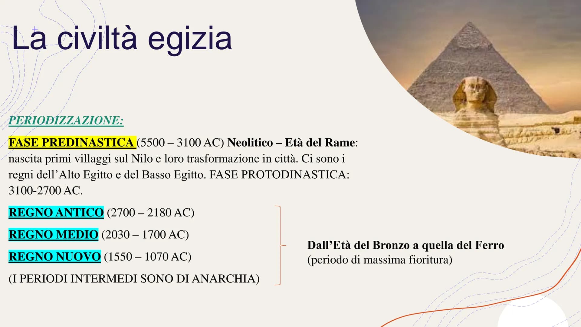 EGITTO
Nilo
R
Eufrate
Lign
MESOPOTAMIA
# La civiltà egizia
Anche sul Nilo si sviluppa una CIVILTÀ FLUVIALE. È proprio grazie all'ampio del
