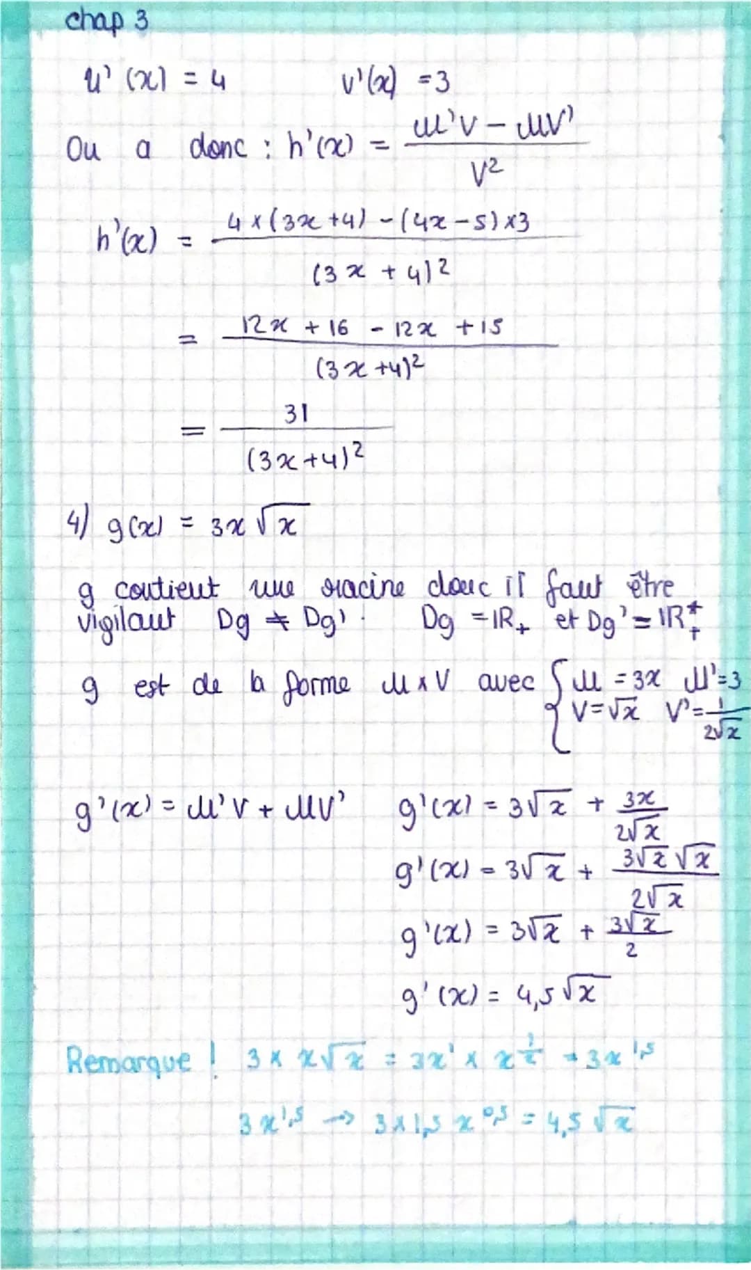 chap 3
# Dérivation
T(h) = $\frac{f(a+h) -f(a)}{h}$
> Taux d'accroissement de f en a,
Il dépend de h
Ou appelle Ta la taugente à Cf en A