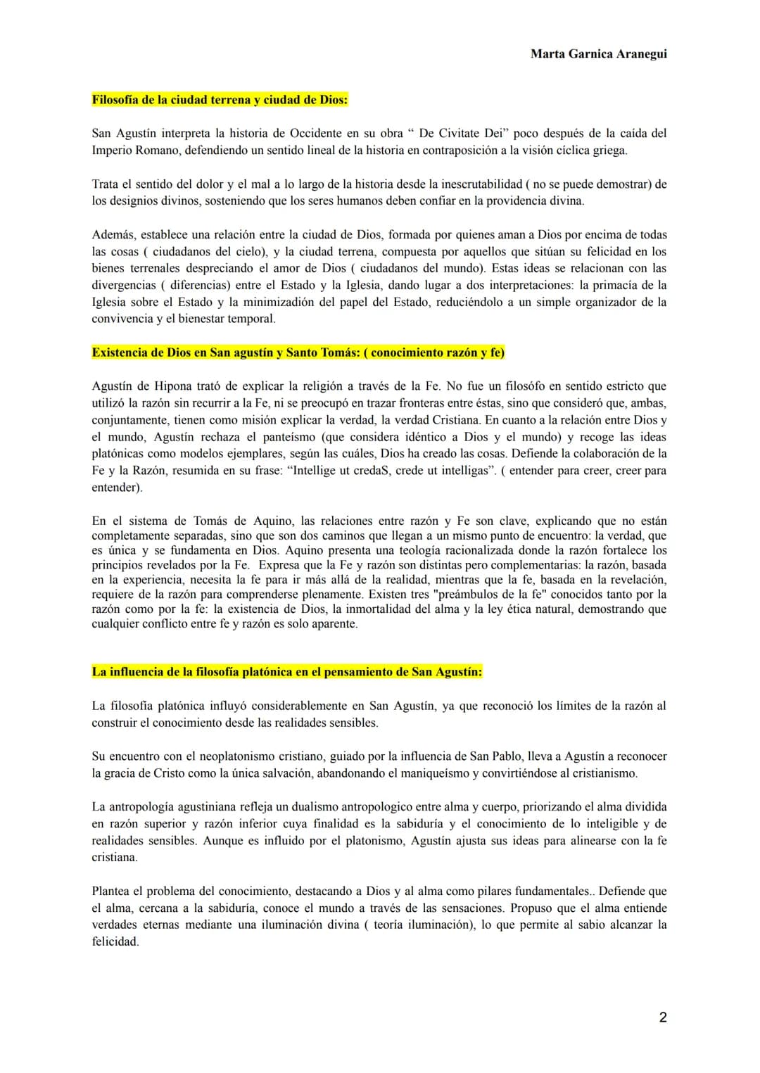 PAREJA 1: AGUSTÍN DE HIPONA Y TOMÁS DE AQUINO
Fe y razón, creer para entender
Marta Garnica Aranegui
Agustín de Hipona trató de explicar
