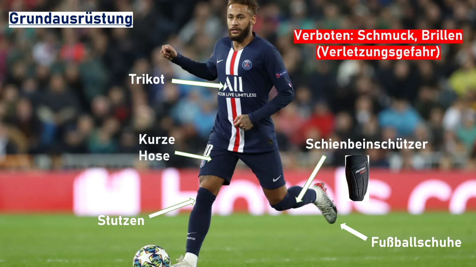 # Fußball Gliederung
1. Allgemein
2. Spielfeld
3. Spielpositionen
4. Die wichtigsten Regeln
5. Rote und gelbe Karte Was ist Fußball?
• Bal