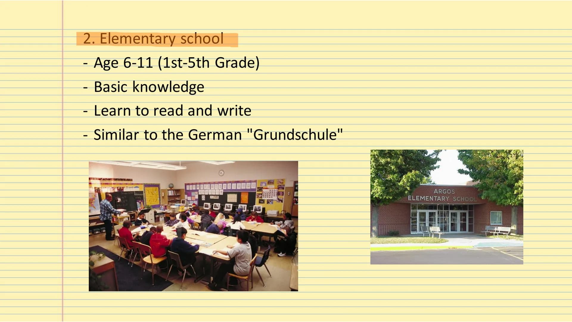 # The
# American School System # Table of Contents
-Types of school
-Grading system
-Homeschooling
-After school activities # Types of Sch