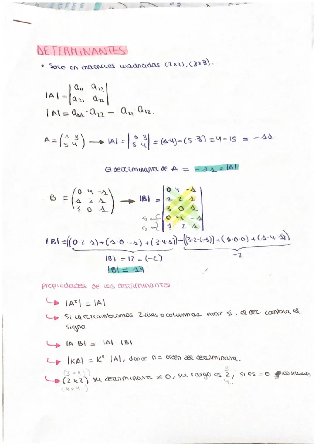 # DETERMINANTES
* Soco en mamices madradas (2x2), (3x3).
$|A|=\begin{vmatrix} a_{11} & a_{12} \ a_{21} & a_{22} \end{vmatrix}$
$|A| = a