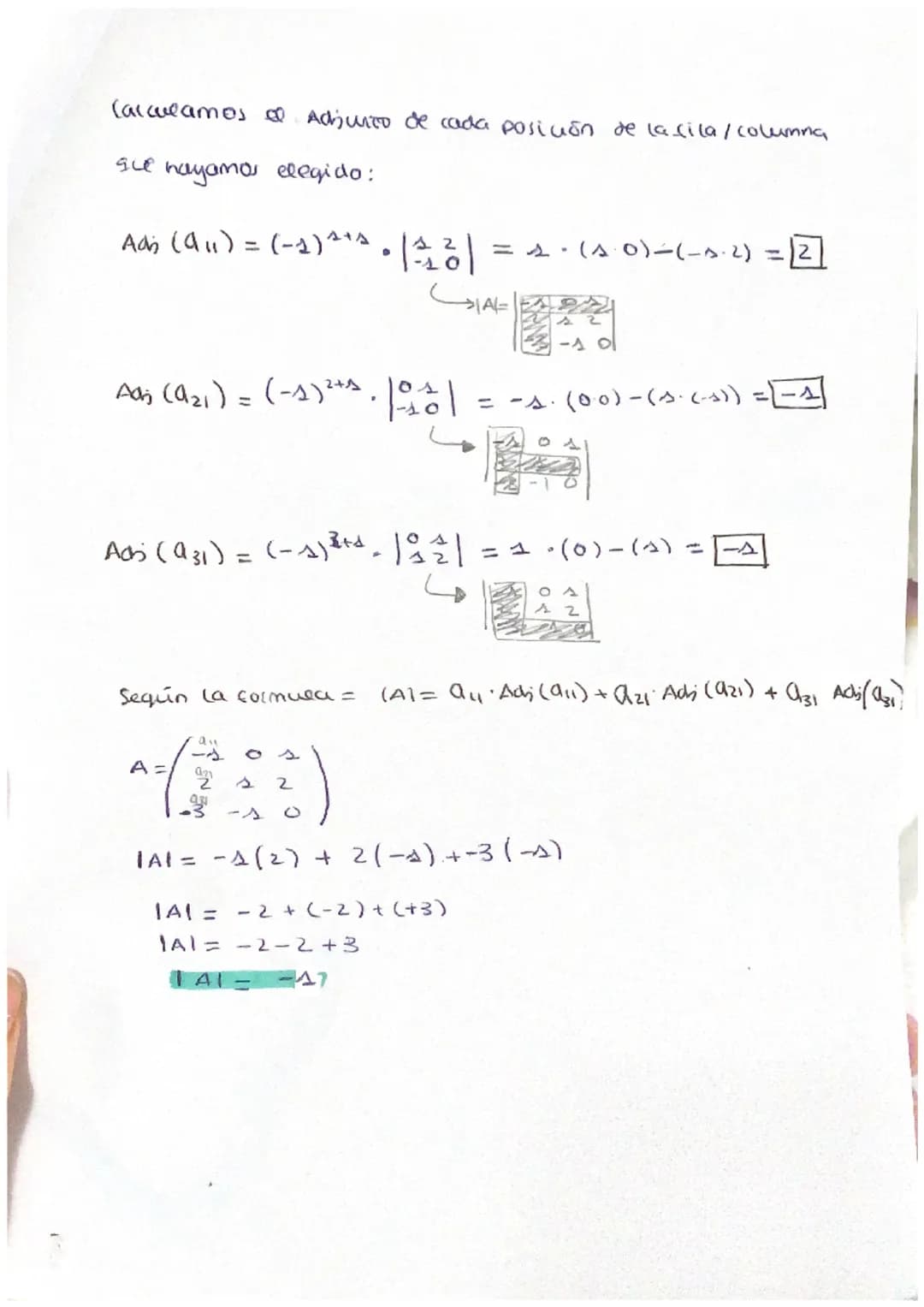 # DETERMINANTES
* Soco en mamices madradas (2x2), (3x3).
$|A|=\begin{vmatrix} a_{11} & a_{12} \ a_{21} & a_{22} \end{vmatrix}$
$|A| = a