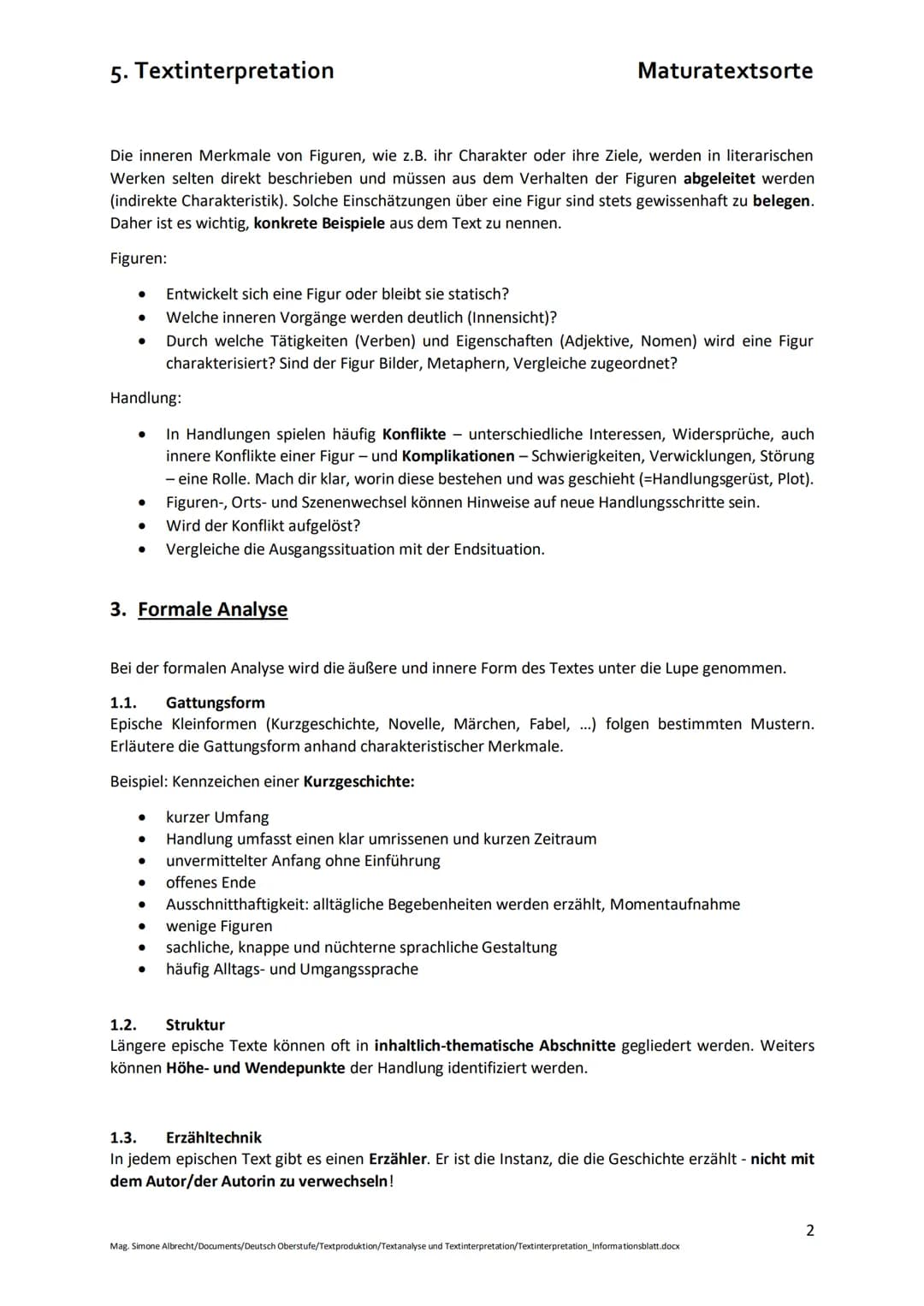 5. Textinterpretation
Die Textinterpretation umfasst folgende Aspekte:
Einleitung
Eckdaten des Ausgangstextes
Thema des zu interpretierend