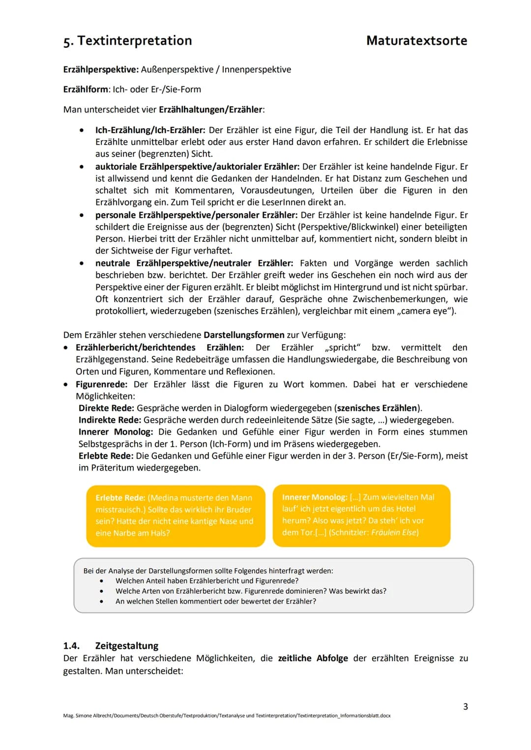 5. Textinterpretation
Die Textinterpretation umfasst folgende Aspekte:
Einleitung
Eckdaten des Ausgangstextes
Thema des zu interpretierend