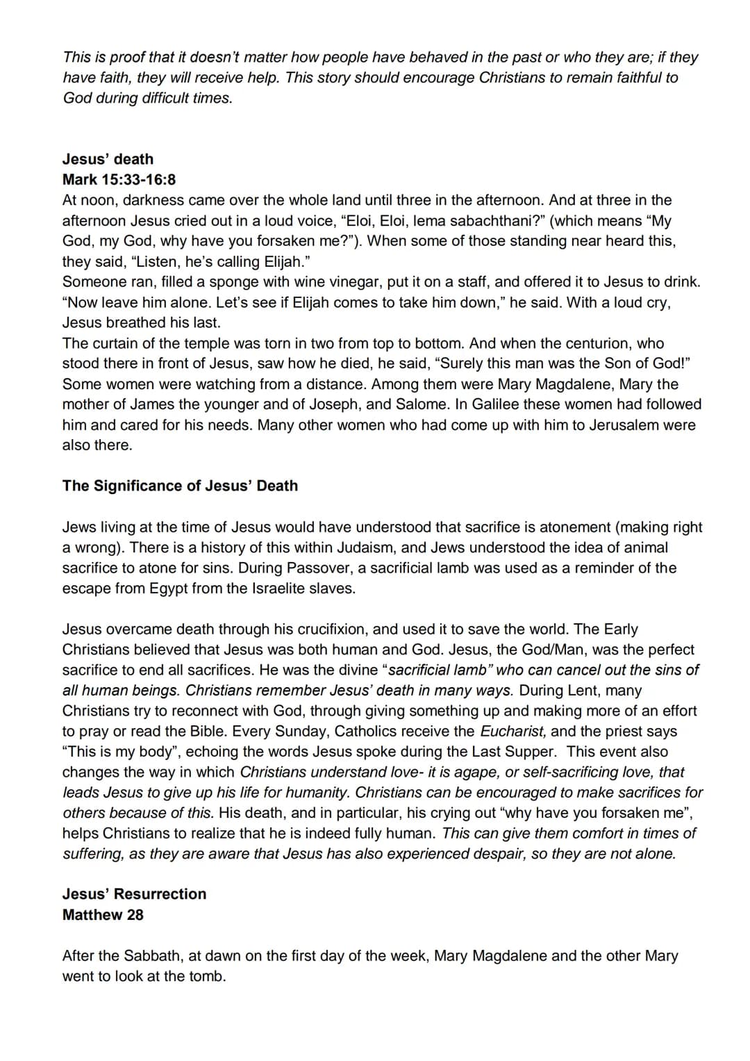 Higher RMPS Revision Guide
Christianity
Mandatory Content
Beliefs:
- beliefs about God
- nature of human beings: free will; sin; stewards
-