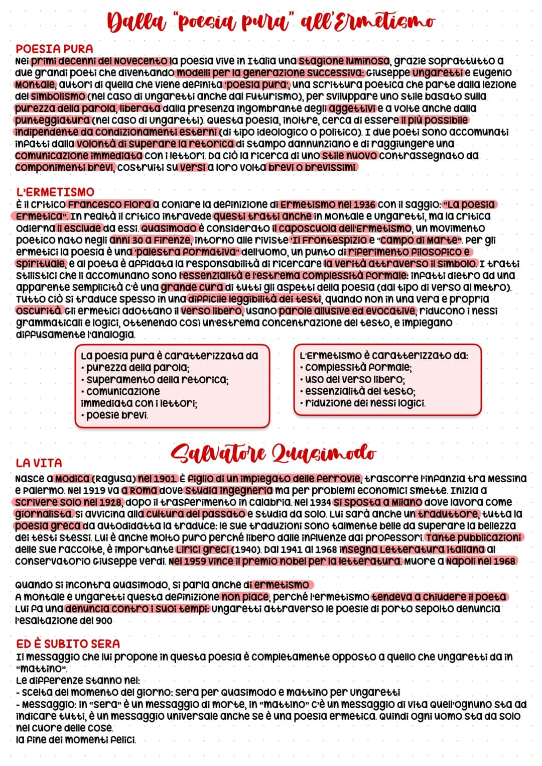 # POESIA PURA
Dalla "poesia pura" all'Ermetismo
Nei primi decenni del Novecento la poesia vive in Italia una stagione luminosa, grazie sopr