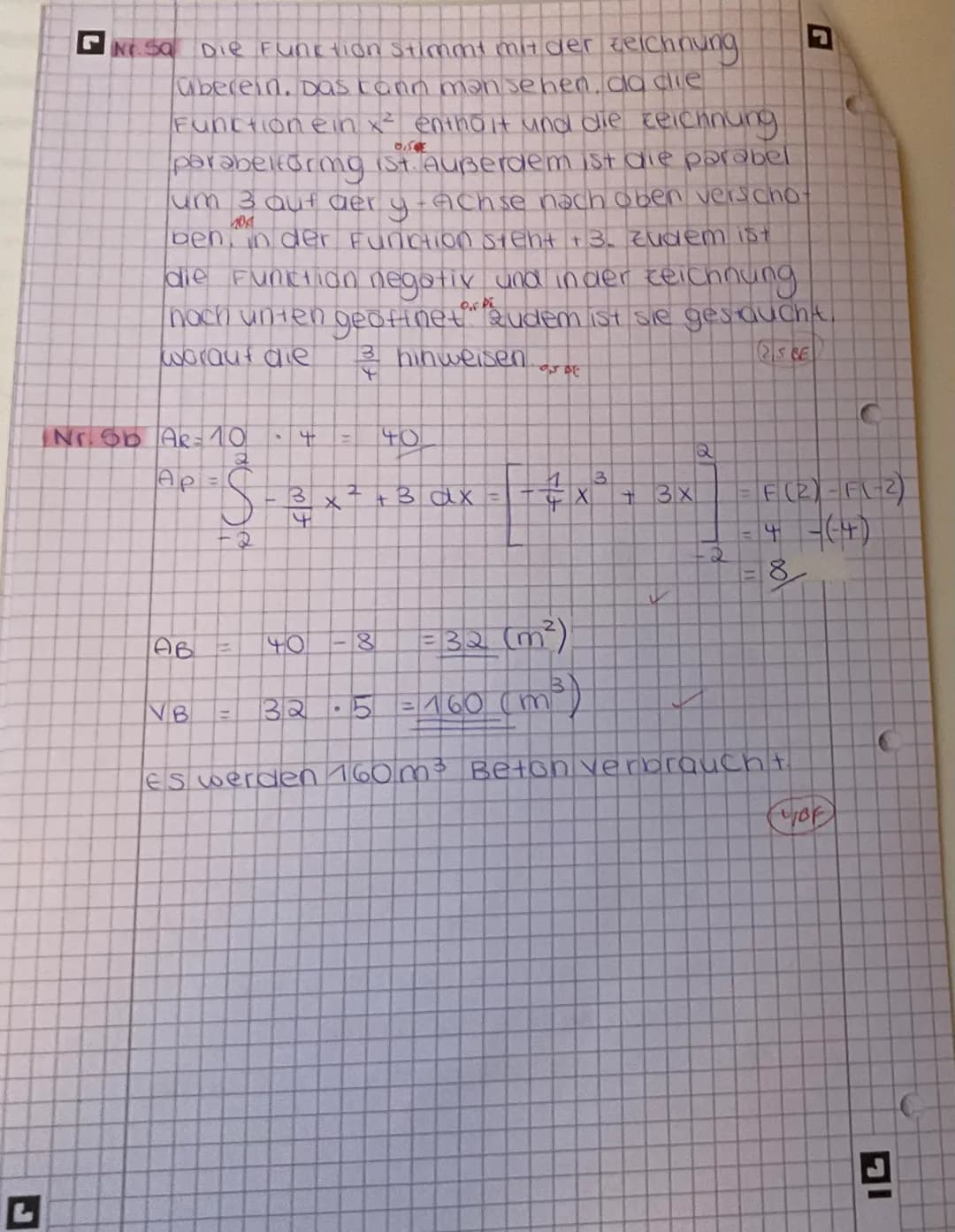 Name:
Klausur Integralrechnung Nr. 1 (Q1 GK)
07.11.2023
Lösungs- und Rechenwege immer vollständig und nachvollziehbar angeben.
✓Aufgabe 1