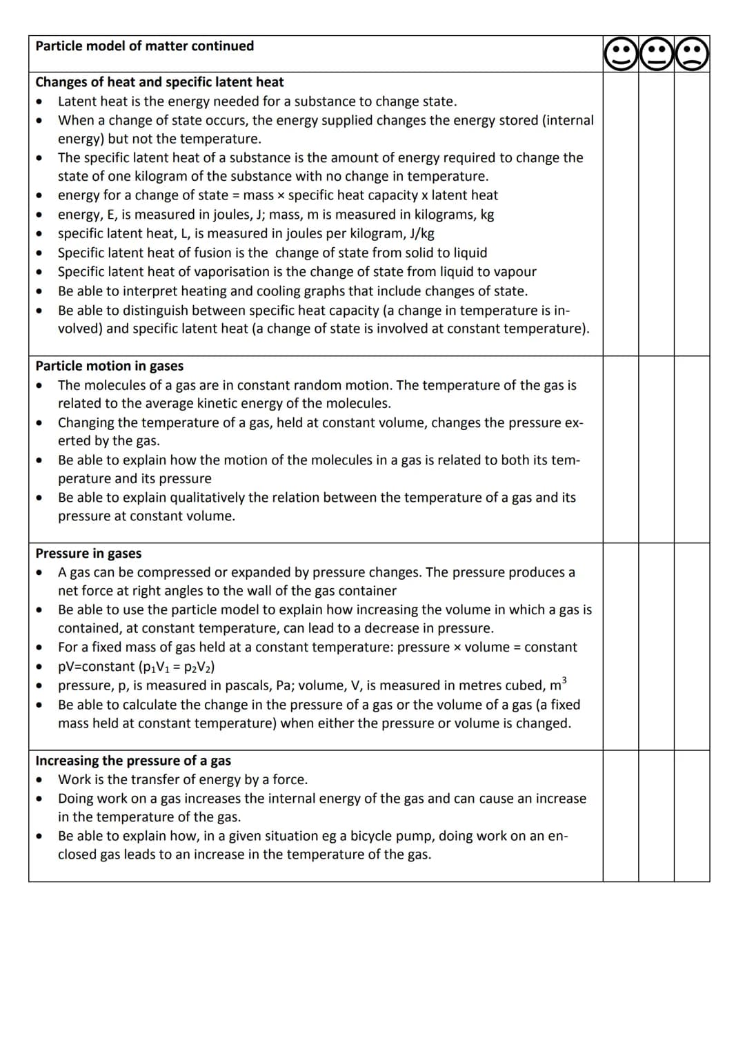 # Year 10 AQA GCSE Physics Revision Booklet
Particle model of matter
Density of materials - know
- the density of a material is defined by