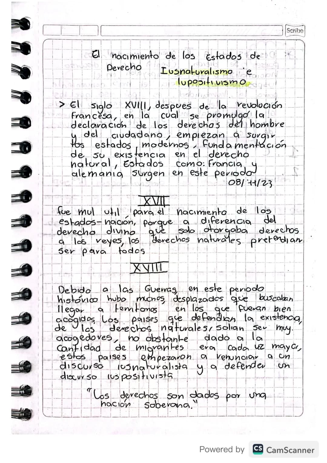 Scribe
El nacimiento de los Estados de
Perecho
Iusnaturalismo
e
lupositivismo
en la cual
> El siglo XVIII, despues de la revolución
france