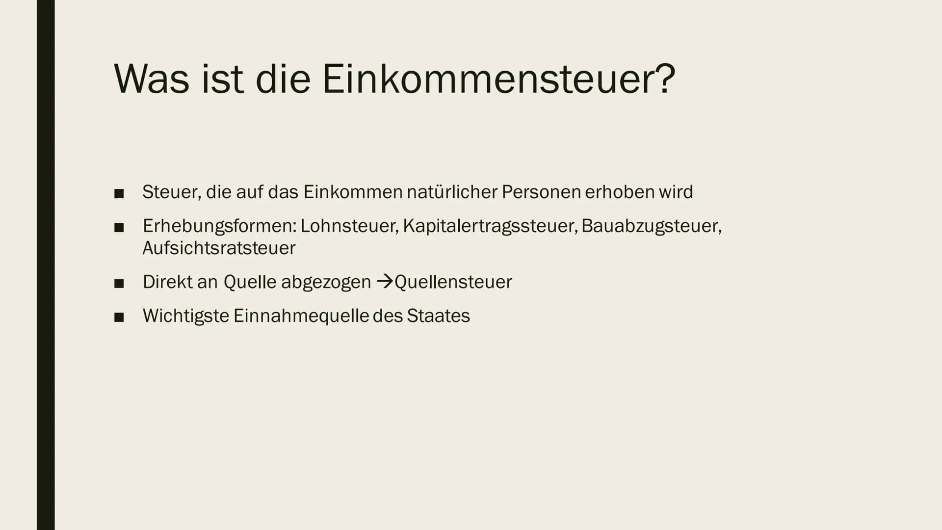 EINKOMMENSTEUER
Und Einkommensteuererklärung # Gliederung
- Was ist die Einkommensteuer?
- Wer zahlt wie viel Steuern?
- Freibetrag
- Eink