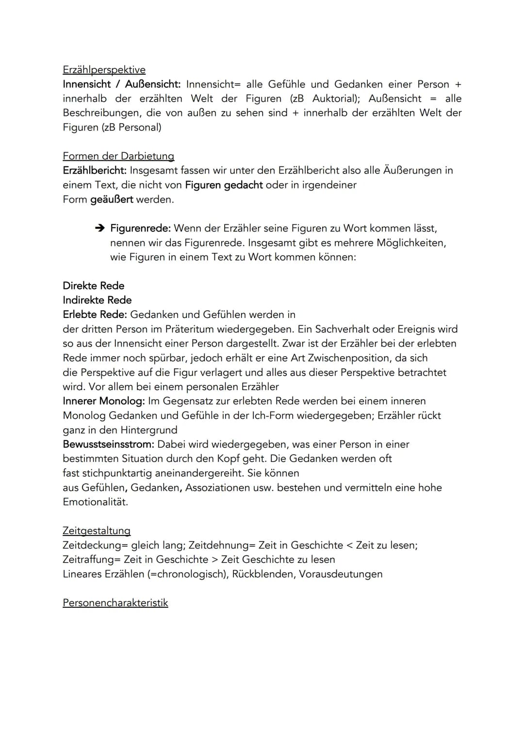 # Epik-analyse:
Erzählerische Gestaltung (zitieren!)
Erzählform
Er-/Sie-Form (auktorial, personal, neutral)
Ich-Form (erlebende Ich, erzähl