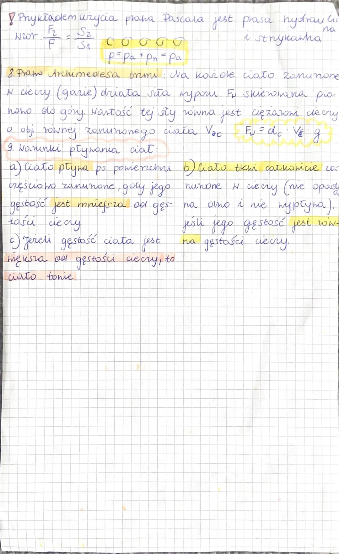 fizyka hydrostaty
rebstatyka ka
1. Sita nacisku to sita, która działa na pomerechne
ciała o kierunku prostopadłym do pomerichni ciata.
Fn =