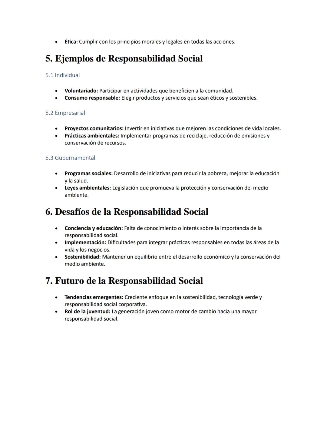 # Responsabilidad Social
APUNTES//
1. Definición
- Responsabilidad Social: Compromiso y obligación de una persona, grupo o empresa para
a