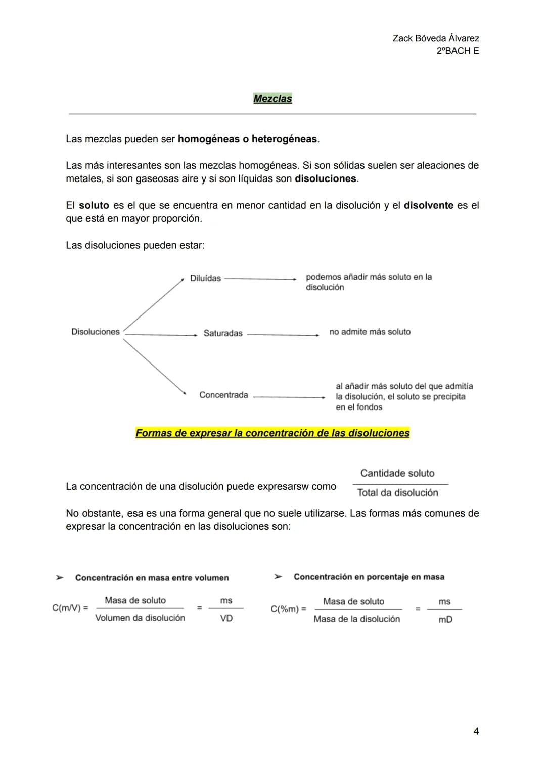 Química T1
Cálculos químicos
Masa atómica de un elemento: Masa media ponderal de sus
isótopos, o, teniendo en cuenta la masa de los isótopo