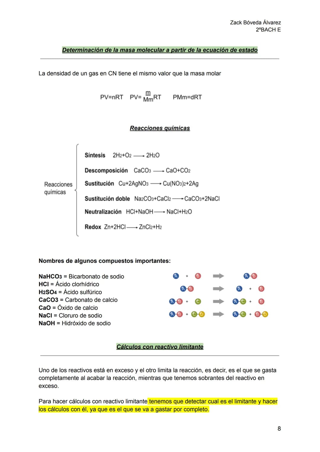 Química T1
Cálculos químicos
Masa atómica de un elemento: Masa media ponderal de sus
isótopos, o, teniendo en cuenta la masa de los isótopo