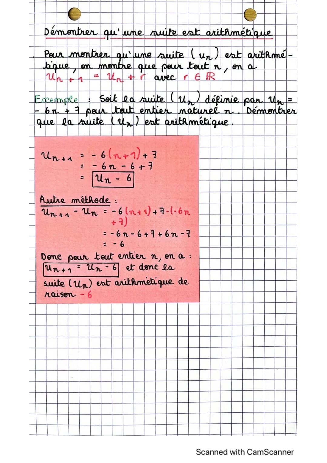 # maths
Suites arithmétiques
Considérons la suite $u_n$ où l'on passe d'un
terme au suivant en ajoutant 5. Si le premier
terme est égal à