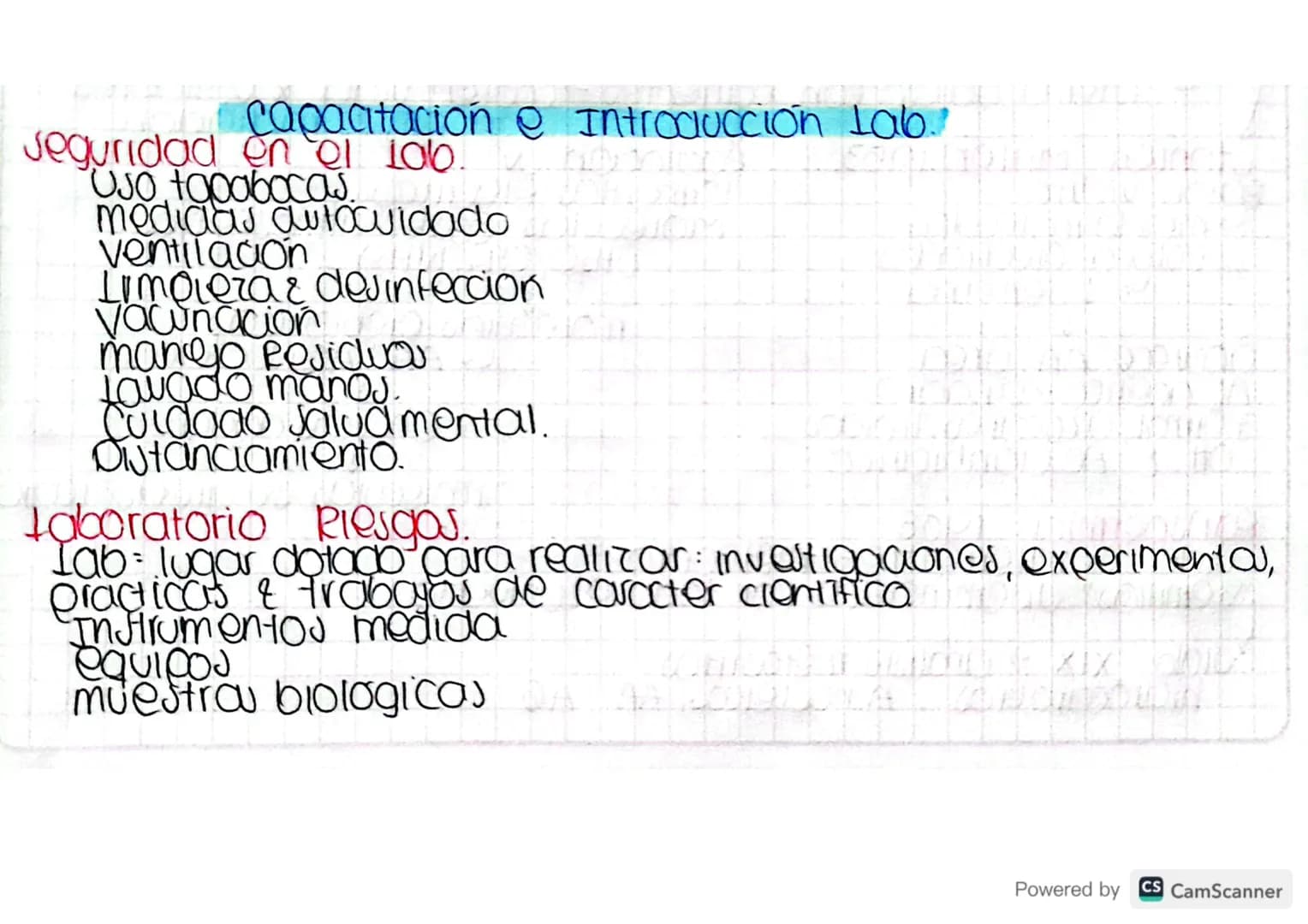 Capacitación e Introducción Lab.
seguridad en ol 106.
Uso tooobocas.
medidas autocuidado
ventilación
Limpieza e desinfeccion
vacunación
man