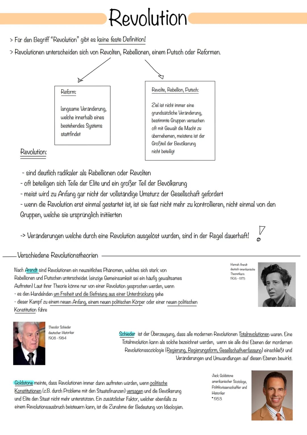 # Revolution
> Für den Begriff "Revolution" gibt es keine feste Definition!
> Revolutionen unterscheiden sich von Revolten, Rebellionen, ei