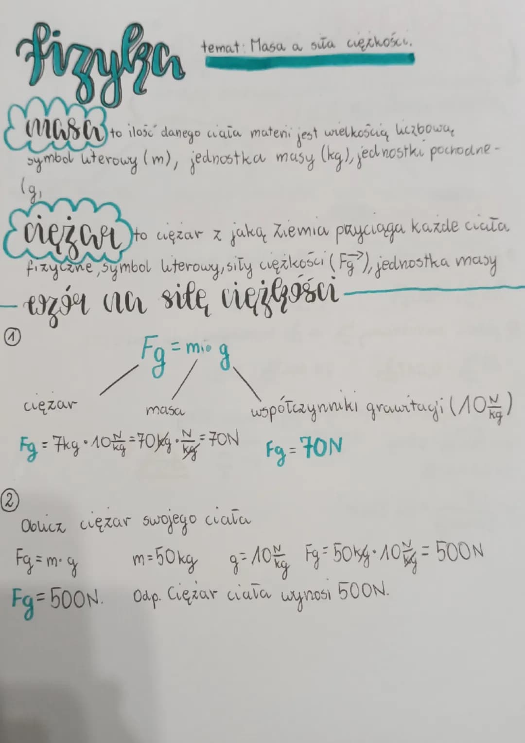 # Fizykar
temat: Masa a sữa cięzkości.
Emasew to ilość danego ciata materi jest wielkością uczbowe
symbol uterowy (m), jednostka masy (kg)