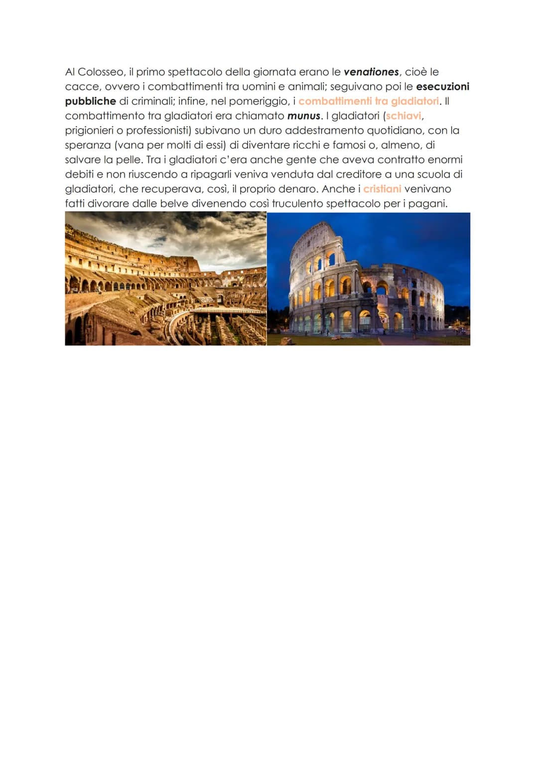 # Il Colosseo
La costruzione del Colosseo • Anfiteatro Flavio fu iniziata dall'imperatore
Vespasiano nel 75 d.C.; venne inaugurato da Tito