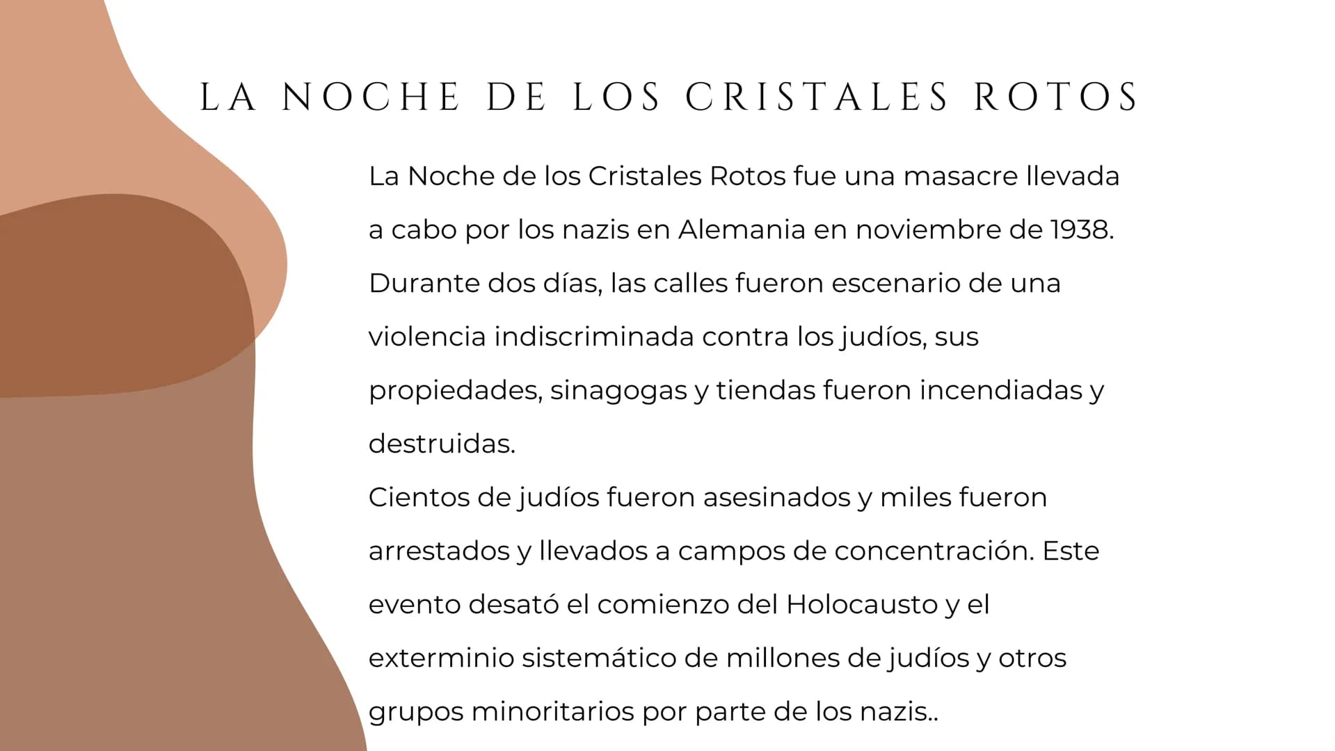 EL HOLOCAUSTO ÍNDICE
FUNDADORA
Leyes de Núremberg
Arianización
Noche de los cristales rotos
Reclusión en guetos
Conferencia de Wannsee
Solu