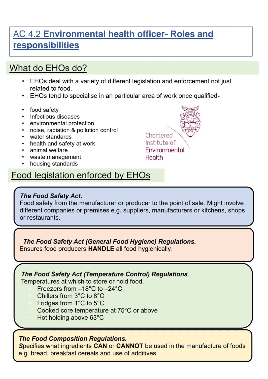 Unit 1
The Hospitality and Catering industry
WJEC LEVEL 1/2 AWARD in
HOSPITALITY AND
CATERING A
LO4
Know how food can cause ill health
E