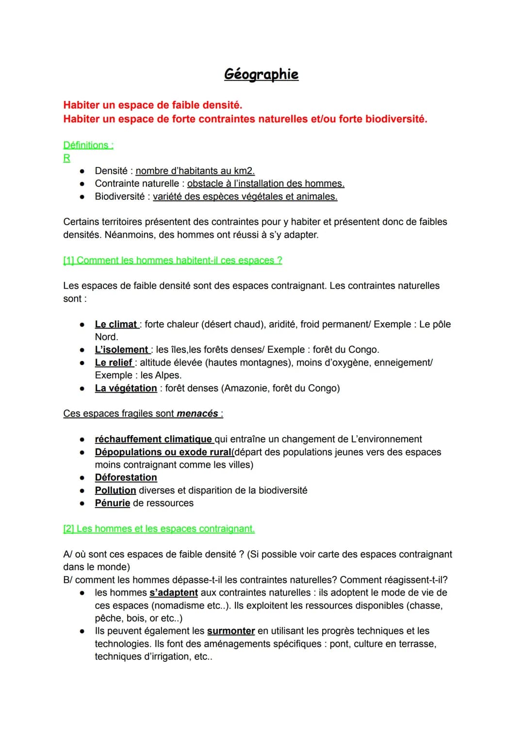 # Géographie
Habiter un espace de faible densité.
Habiter un espace de forte contraintes naturelles et/ou forte biodiversité.
Définitions: