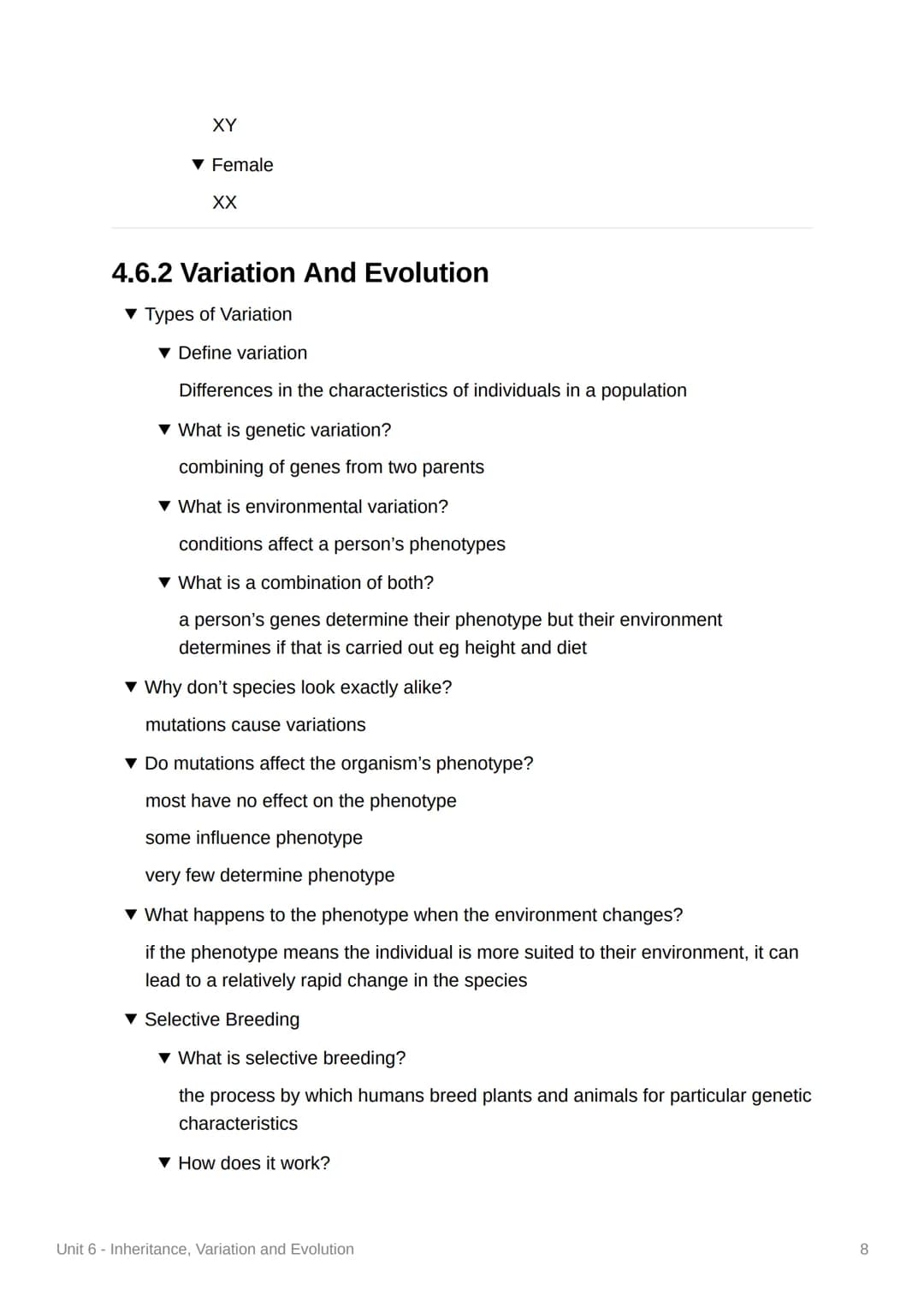 Unit 6 - Inheritance, Variation
and Evolution
4.6.1 Reproduction
▼ Sexual Reproduction
▼ What is sexual reproduction?
fusion of two male