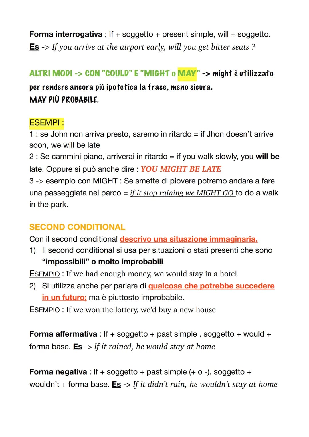 # THE CONDITIONALS
In inglese ci sono vari modi per fare il condizionale
ZERO CONDITIONAL
Come si forma: if + soggetto + present simple, so