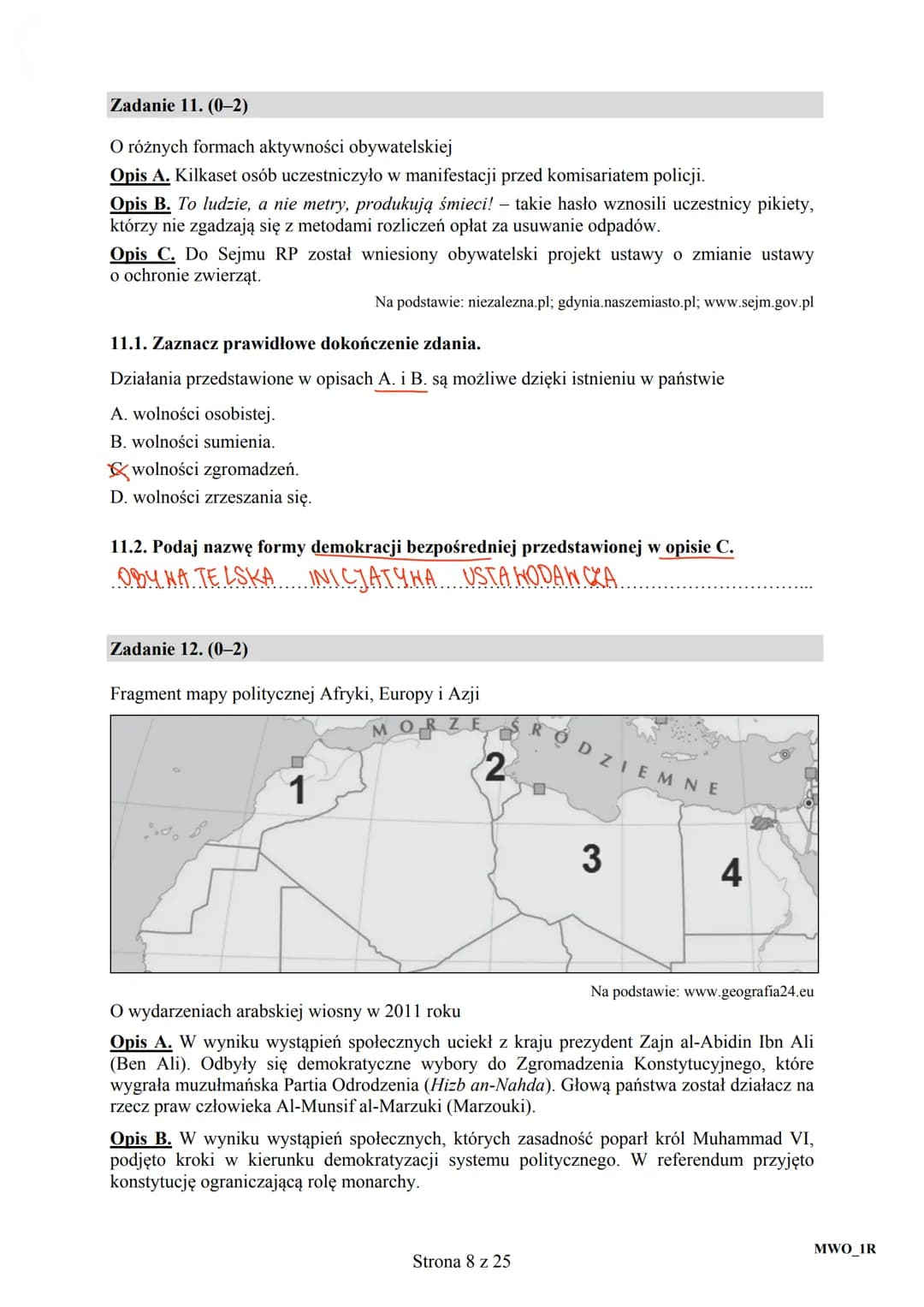CENTRALNA
KOMISJA
EGZAMINACYJNA
Arkusz zawiera informacje
prawnie chronione do momentu
rozpoczęcia egzaminu.
MWO
2016
UZUPEŁNIA ZDAJĄCY