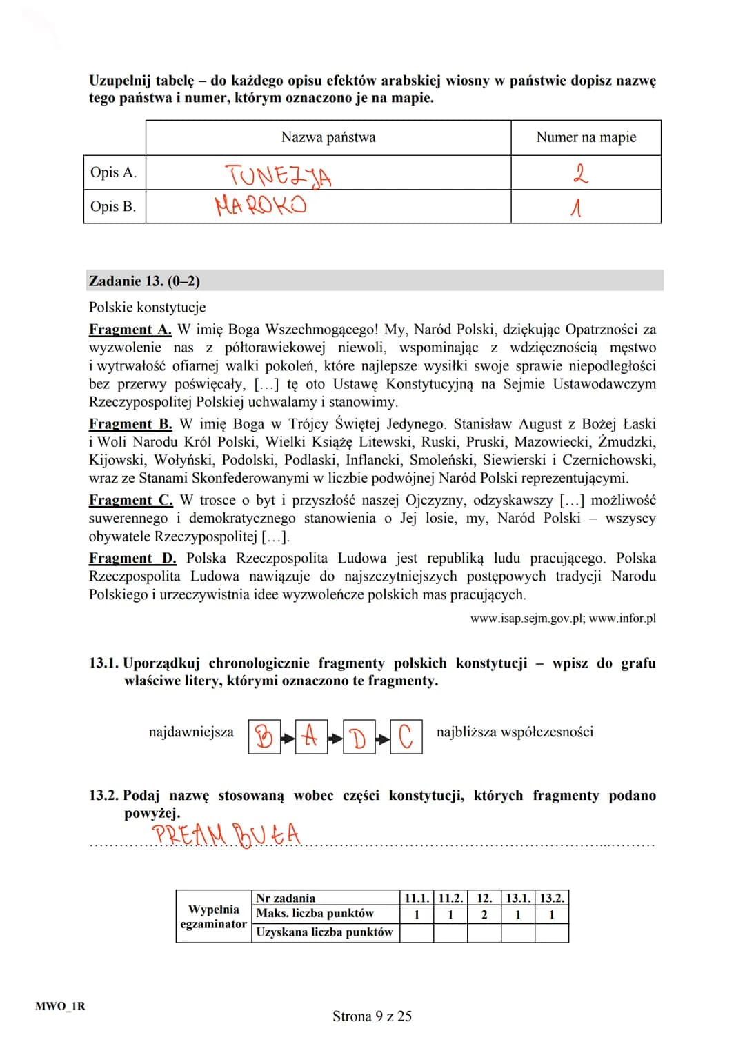 CENTRALNA
KOMISJA
EGZAMINACYJNA
Arkusz zawiera informacje
prawnie chronione do momentu
rozpoczęcia egzaminu.
MWO
2016
UZUPEŁNIA ZDAJĄCY