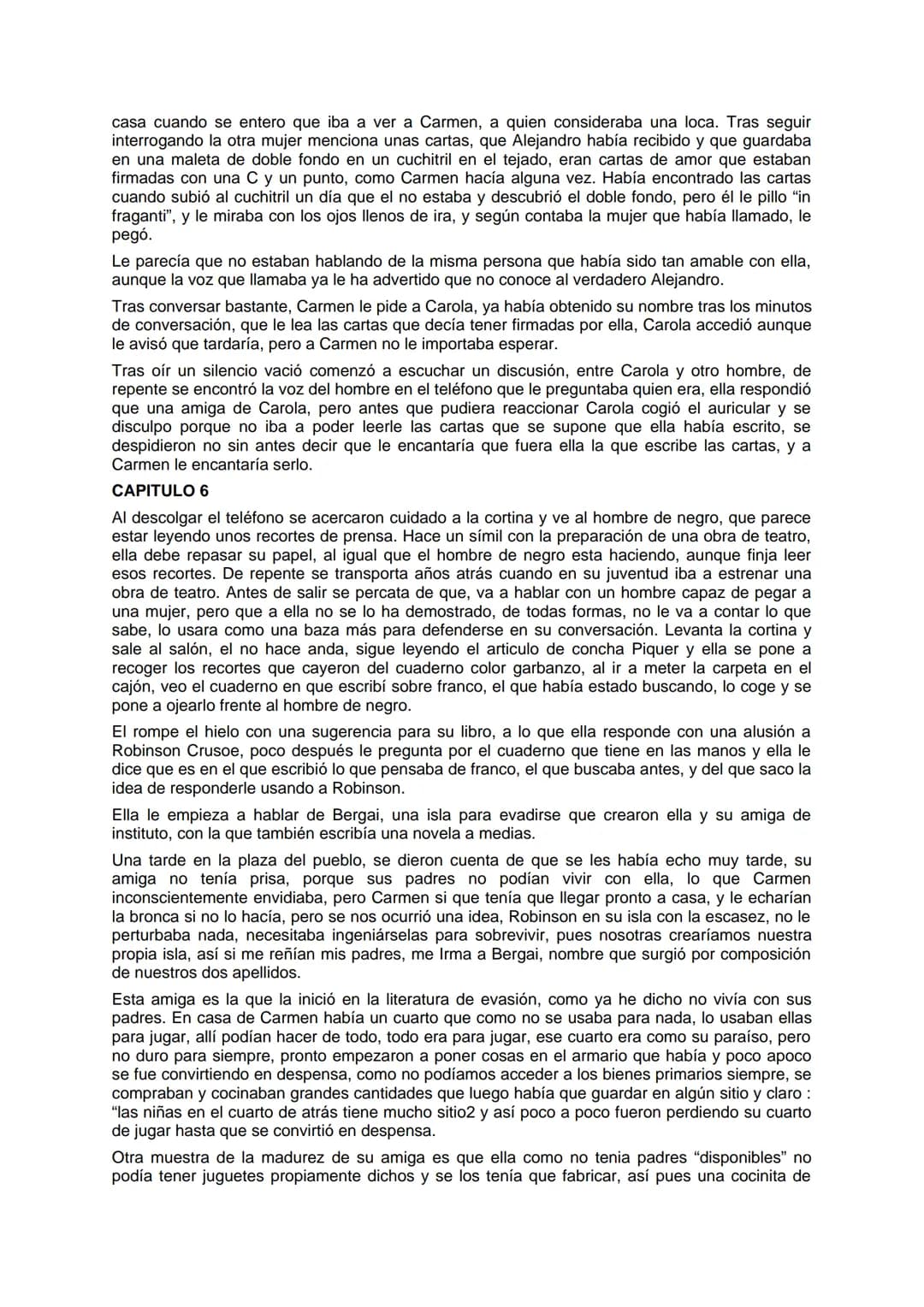# EL CUARTO DE ATRÁS
CARMEN MARTÍN GAITE
CAPITULO 1
En el primer capítulo del libro, la protagonista, Carmen, esta tratando de conciliar