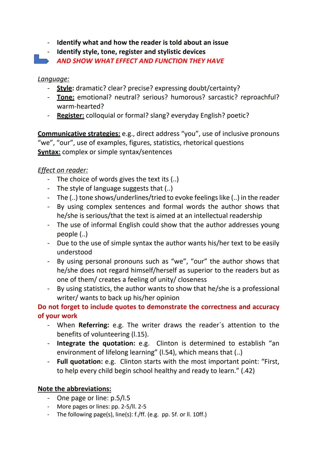 # How to deal with written exams
1) Comprehension
Linking sentence: "The first task it to..." (repeat the assignment's words)
Possible op