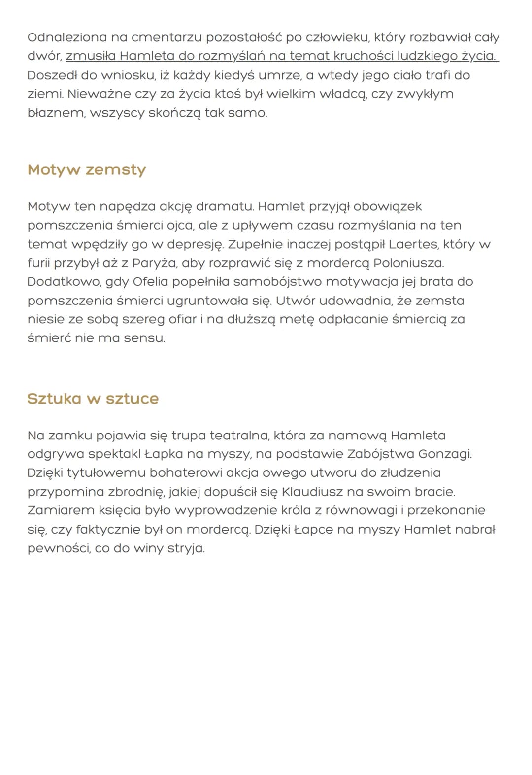 # „Hamlet"-William Szekspir
Czas, miejsce akcji
* średniowiecze, akcja toczy się około 2 miesiące
* większość wydarzeń rozgrywa się na