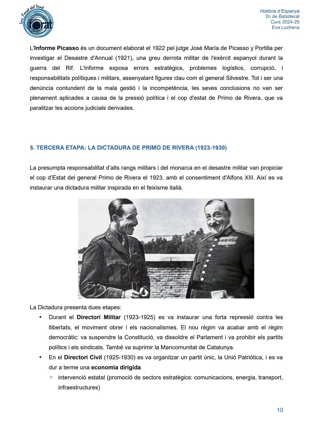 # ns. Forat del Vent
forat
# U.2. LA CRISI DE LA RESTAURACIÓ (1898-1931)
História d'Espanya
2n de Batxillerat
Curs 2024-25
Eva Luchena
A