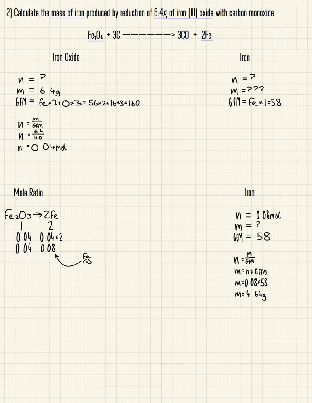 # Calculations from Balanced Equations
1) Calculate the mass of hydrogen produced by dissolving 0.2g of magnesium in excess sulphuric acid
