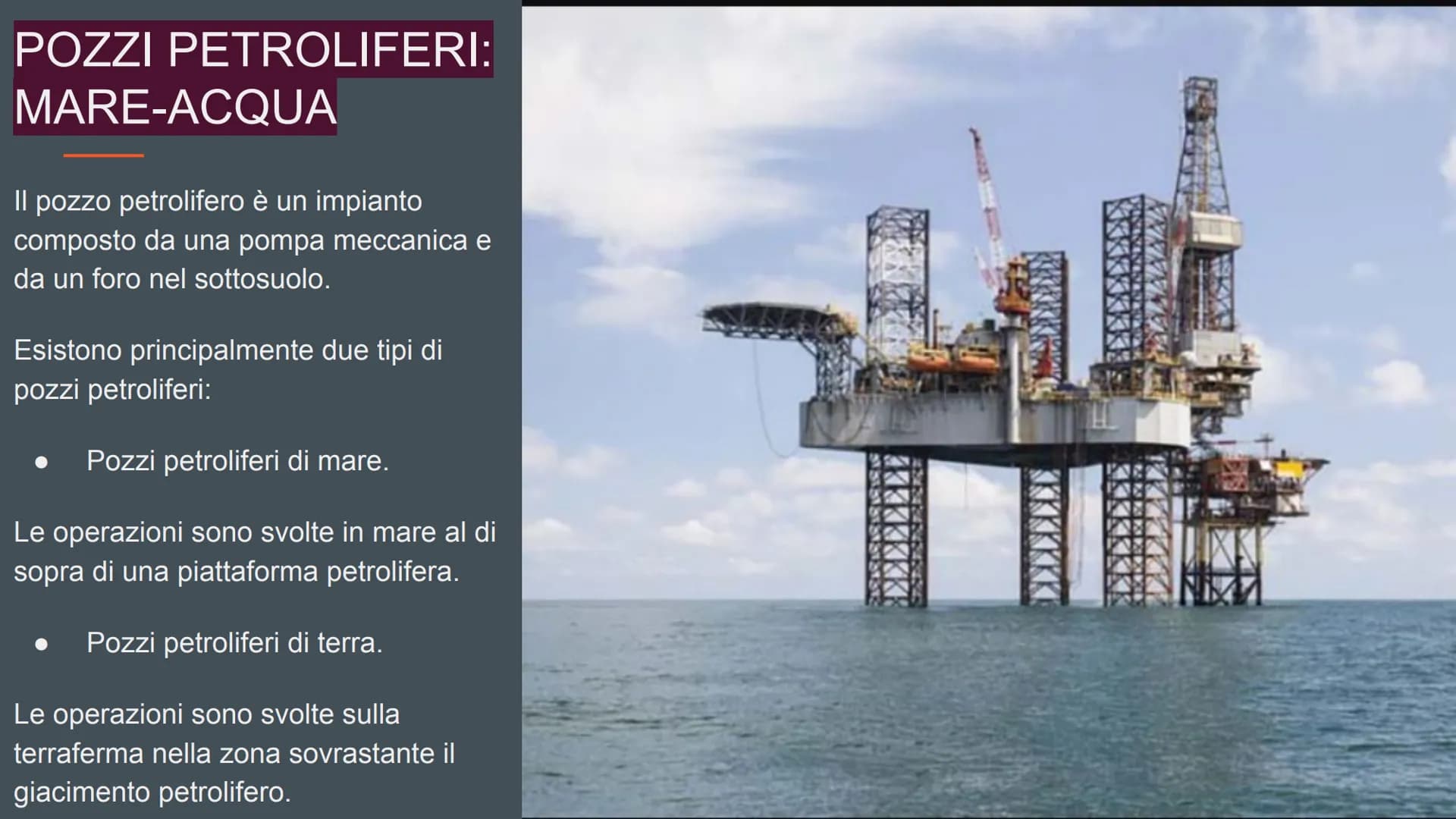 # IL PETROLIO
By Alessandra Feola # INDICE
* CHE COS'È IL PETROLIO
* LE MATERIE FOSSILI
* COME SI FORMA IL PETROLIO
* POZZI PETROL