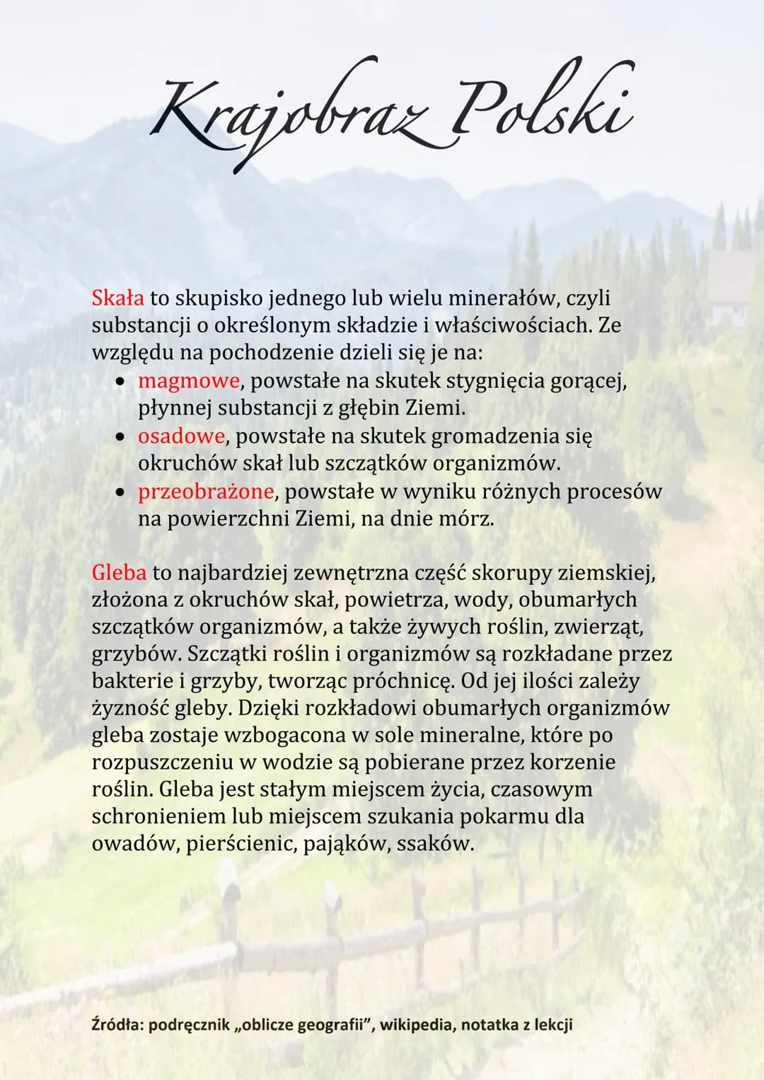 # Krajobraz Polski
Krajobrazy Polski są zróżnicowane. Przeważają niziny,
a w środkowej i południowej części kraju występują
wyżyny i góry.