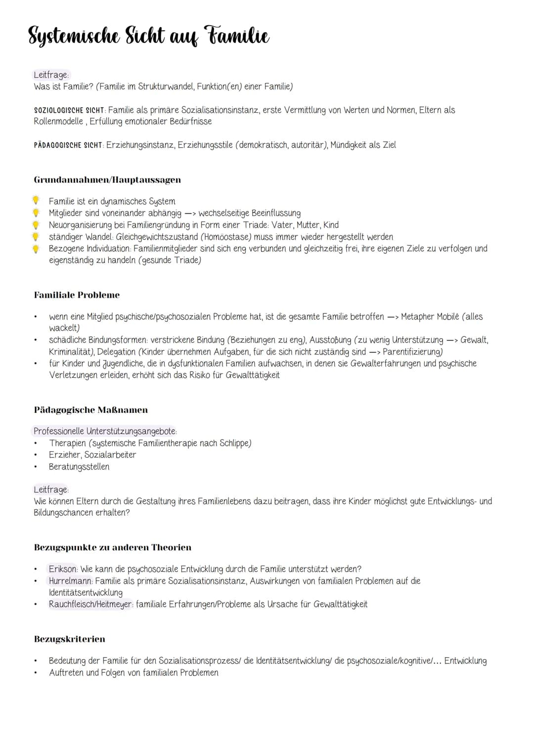 Inhalt
1. Grundlagen
1. Definitionen von Bildung, Erziehung und Sozialisation
II. Entwicklung, Sozialisation und Erziehung
1. Systemisch