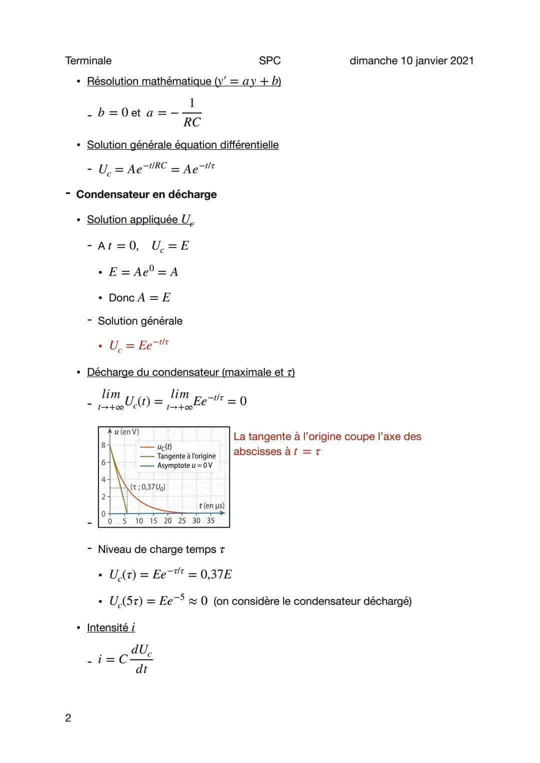 <h2>Équation Différentielle Linéaire d'Ordre 1 avec Second Membre</h2>
<p>L'équation différentielle du 1er ordre et homogène est donnée par
