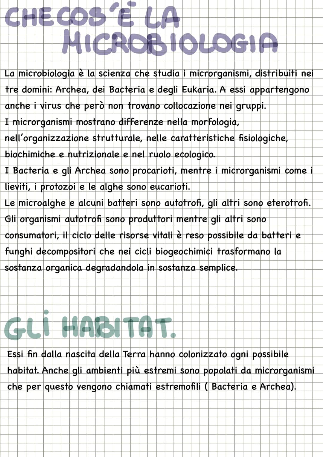 # CHECOS'E LA
MICROBIOLOGIA
La microbiologia è la scienza che studia i microrganismi, distribuiti nei
tre domini: Archea, dei Bacteria e de