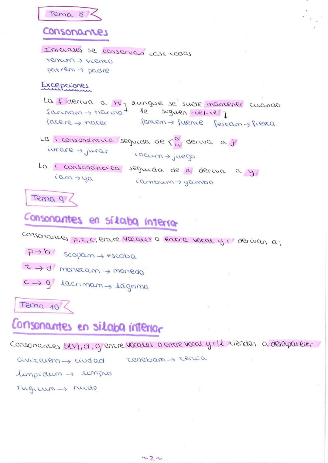 # LATIN
ETIMOLOGIA Y
DERIVACIÓN
Tema 4
Vocales
La ô (breve tonica) ue
portam puerta forcem fuerce
La ê (breve) zenica je
terram tier
