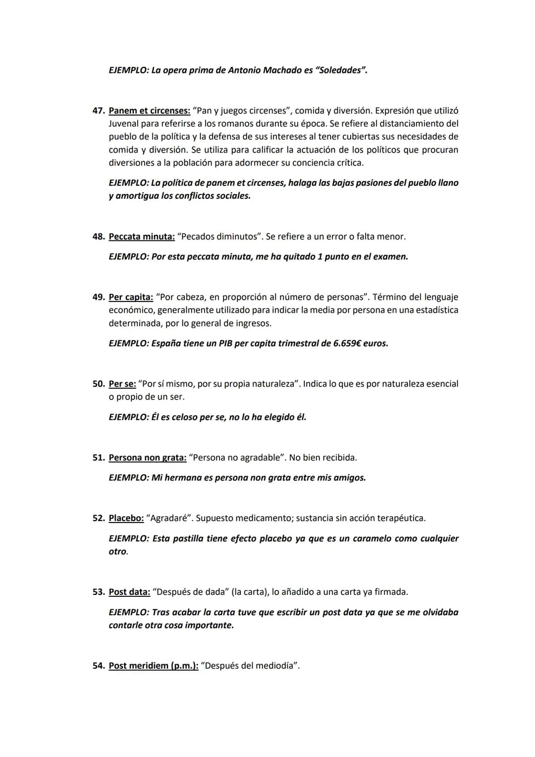 # LATINISMOS:
1. Accesit o accéssit: "Se acercó / se ha acercado". Premio o recompensa inferior que se
otorga a quien, sin alcanzar el pri