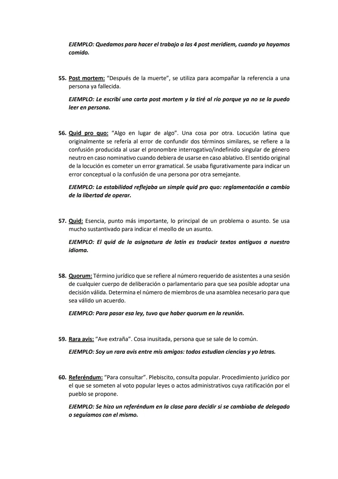 # LATINISMOS:
1. Accesit o accéssit: "Se acercó / se ha acercado". Premio o recompensa inferior que se
otorga a quien, sin alcanzar el pri
