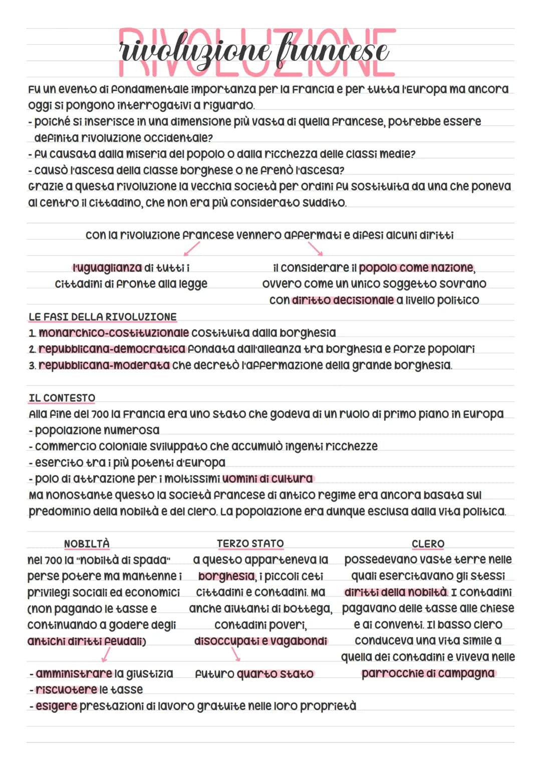 # rivoluzione francese
Fu un evento di fondamentale importanza per la Francia e per tutta l'Europa ma ancora
oggi si pongono interrogativi